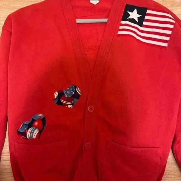 Vintage Button Up Patchwork Sweater Size Large - Picture 5 of 12